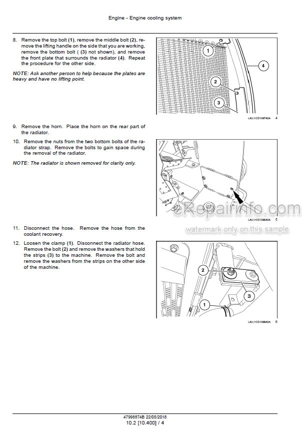 Photo 3 - Case 1150L Service Manual Crawler Dozer 47998874B