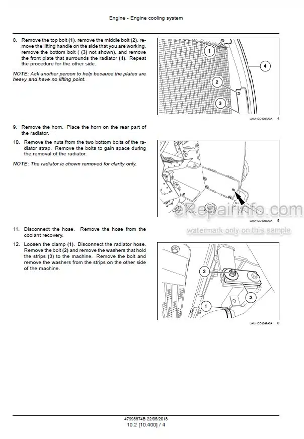 Photo 8 - Case 1150L Service Manual Crawler Dozer 47998874A