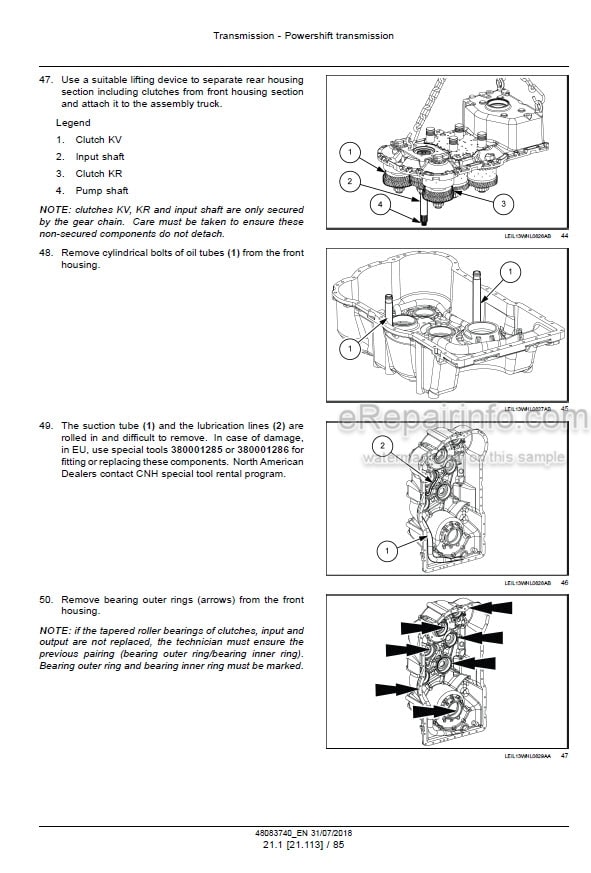 Photo 2 - Case 621G 721G Tier 2 Service Manual Wheel Loader 48083740