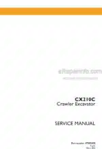 Photo 5 - Case CX210C Service Manual Crawler Excavator 47985408