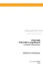 Photo 5 - Case CX210D CX210D Long Reach Service Manual Crawler Excavator 47899897