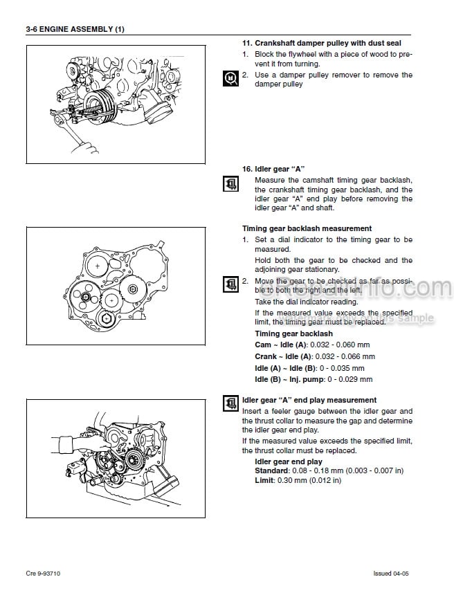 Photo 13 - Case Isuzu 4JG1 Service Manual Engine 9-93710