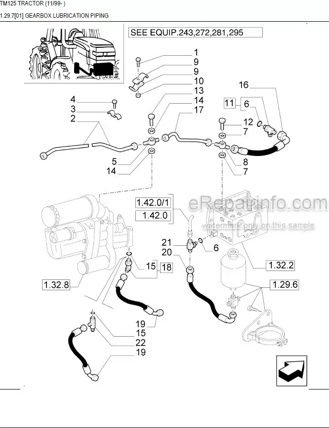 Photo 7 - New Holland TM120 Parts Manual Illustrated Tractor