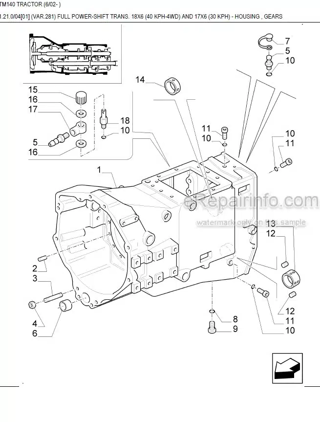 Photo 1 - New Holland TM140 Master Illustrated Parts List Manual Book Tractor