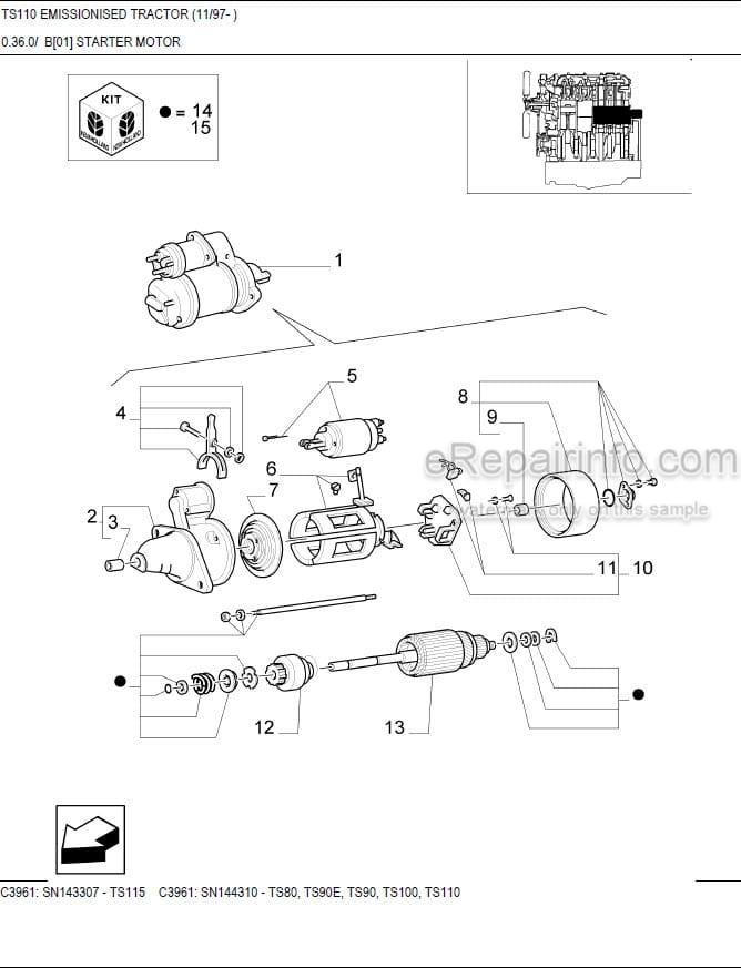 Photo 7 - New Holland TS100 Master Illustrated Parts List Manual Book Emissionised Tractor