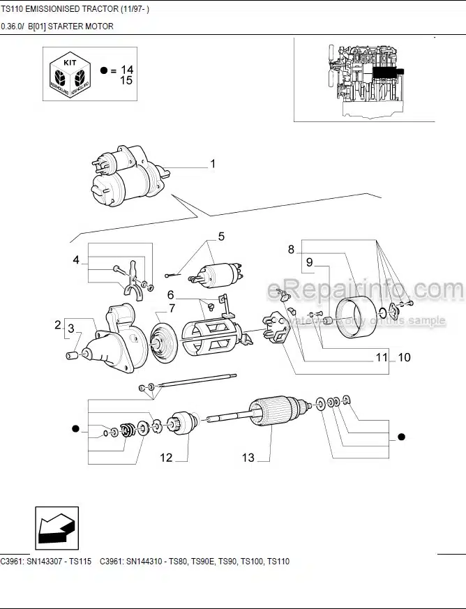 Photo 1 - New Holland TS110 Master Illustrated Parts List Manual Book Emissionised Tractor