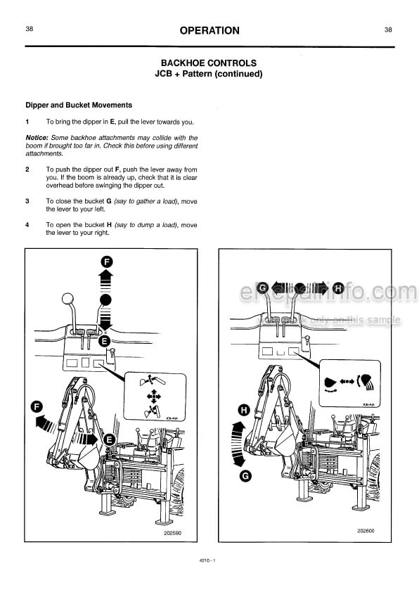 Photo 5 - JCB 208S Minimaster Operators Manual Backhoe Loader 9801-4210