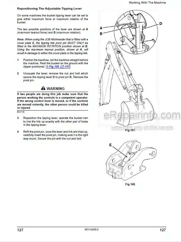 Photo 9 - JCB 3CX 4CX Manual Easy Controls Operators Manual Backhoe Loader 9811-4250