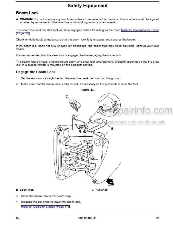 Photo 1 - JCB 3CX Compact Operators Manual Backhoe Loader 9831-1400