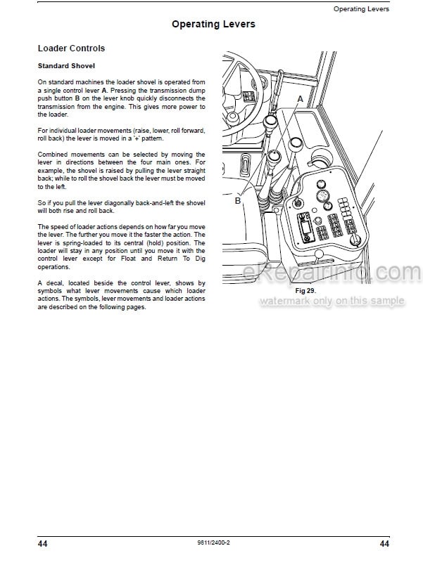 Photo 2 - JCB 3C Operators Manual Backhoe Loader