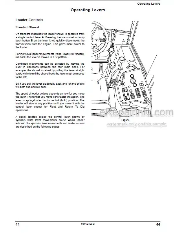Photo 7 - JCB 3C Operators Manual Backhoe Loader 9821-1050