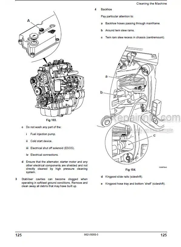 Photo 5 - JCB 3DX 4DX Xtra Super EcoMax Engine Operators Manual Backhoe Loader 9821-5050