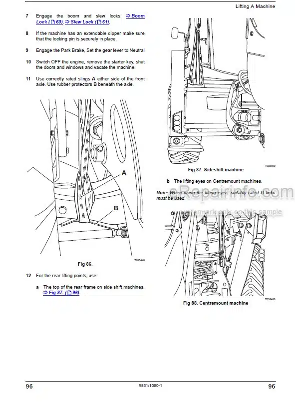Photo 6 - JCB 4CX 5CX Wastemaster ECO Operators Manual Backhoe Loader 9831-8300