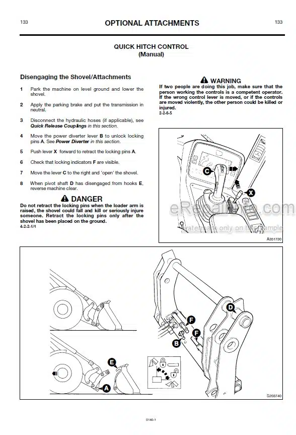 Photo 6 - JCB 411HT 413S 417HT Operators Manual Wheel Loader 9821-7050