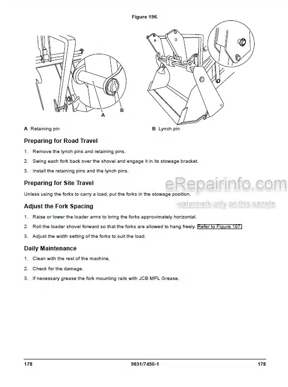 Photo 1 - JCB 4CX Pilingmaster Operators Manual Backhoe Loader 9831-7450