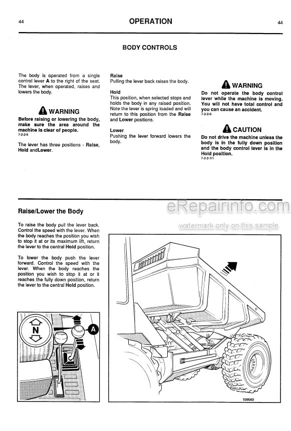 Photo 11 - JCB 712 716 Operator Handbook Articulated Dump Truck 9801-7140
