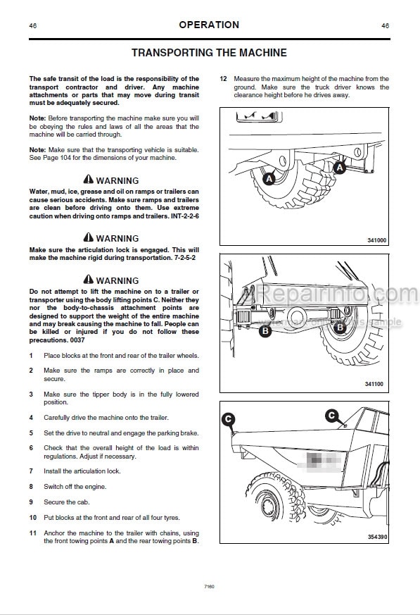 Photo 13 - JCB 714 718 Operators Manual Articulated Dump Truck 7160