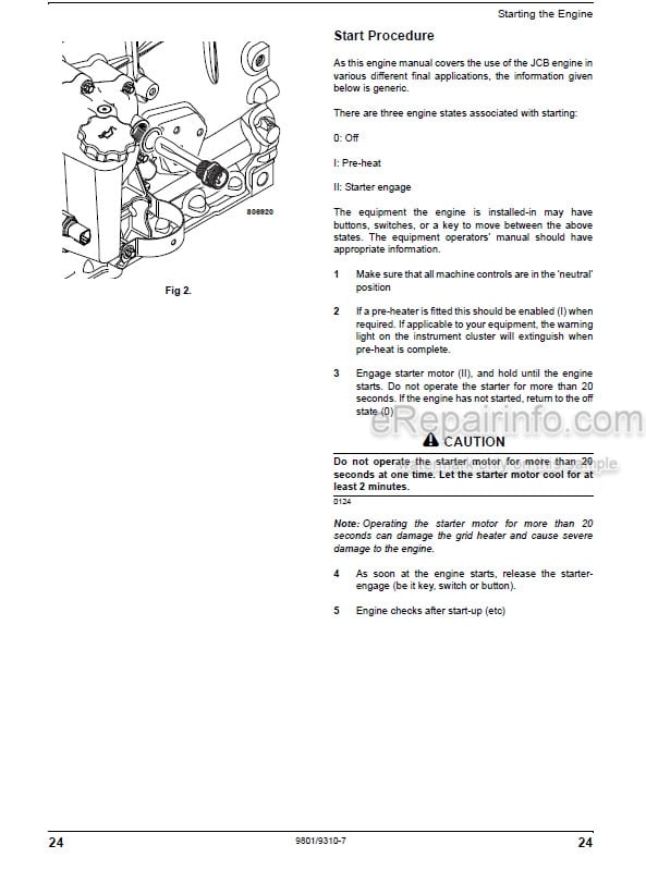 Photo 8 - JCB Dieselmax 444 448 Operators Manual Mechanical Engine 9801-9310