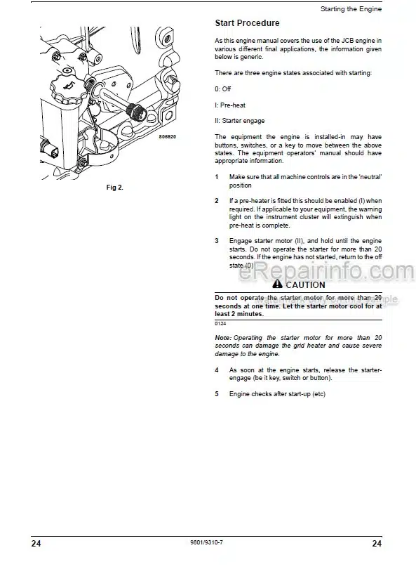 Photo 6 - JCB Dieselmax 444 448 Operators Manual Mechanical Engine 9801-9310