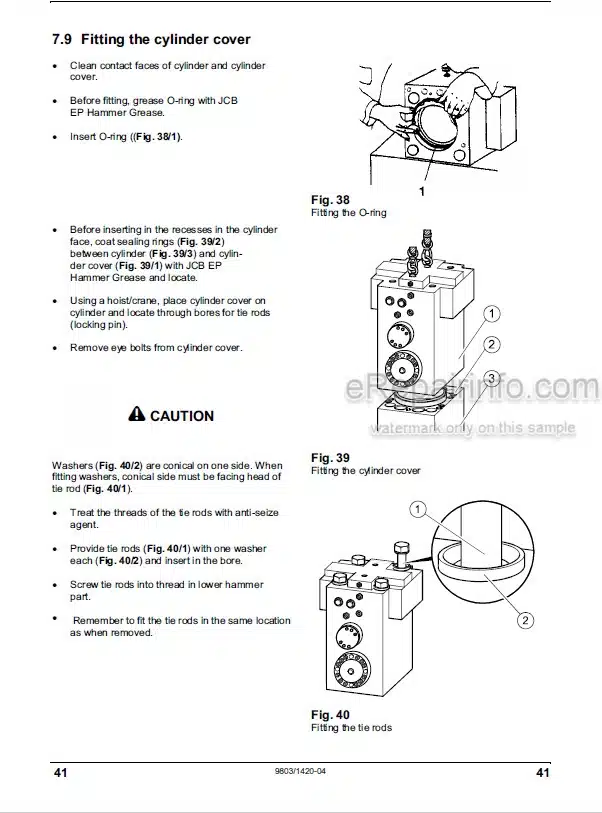 Photo 2 - JCB HM Range Service Manual Medium Large Hydraulic Breaker 9803-1420