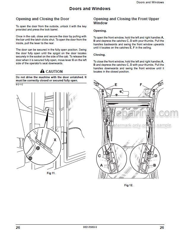 Photo 6 - JCB 3CX 4CX Operators Manual Backhoe Loader 9801-9400-2