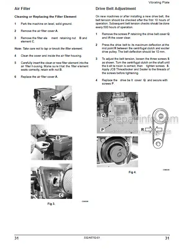 Photo 2 - JCB VMP14 VMP18 VMP24 Operators Manual Vibrating Plate 332-A5752