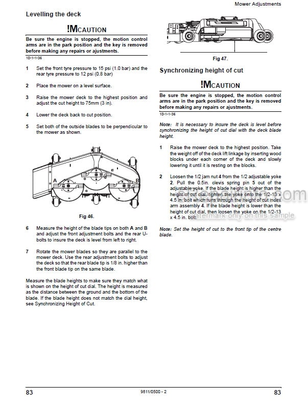 Photo 4 - JCB ZT20D Grasscutter Operators Manual Front Mower 9811-0500