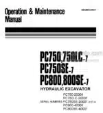 Photo 4 - Komatsu Galeo PC750 PC750LC-7 PC750SE-7 Operation And Maintenance Manual Hydraulic Excavator SEAM053403T