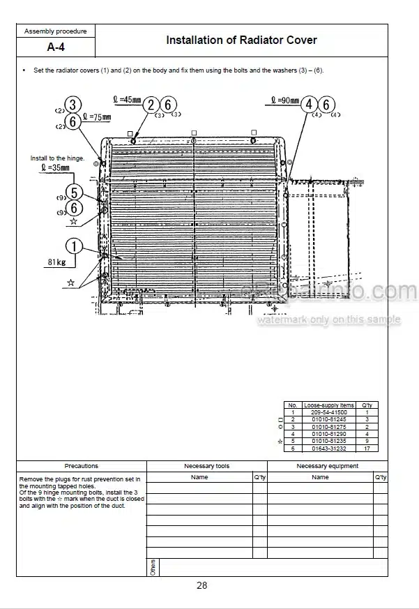 Photo 4 - Komatsu Galeo PC800-8 PC800SE-8 PC800LC-8 PC850-8 PC850SE-8 Field Assembly Instructions Hydraulic Excavator GEN00048-00
