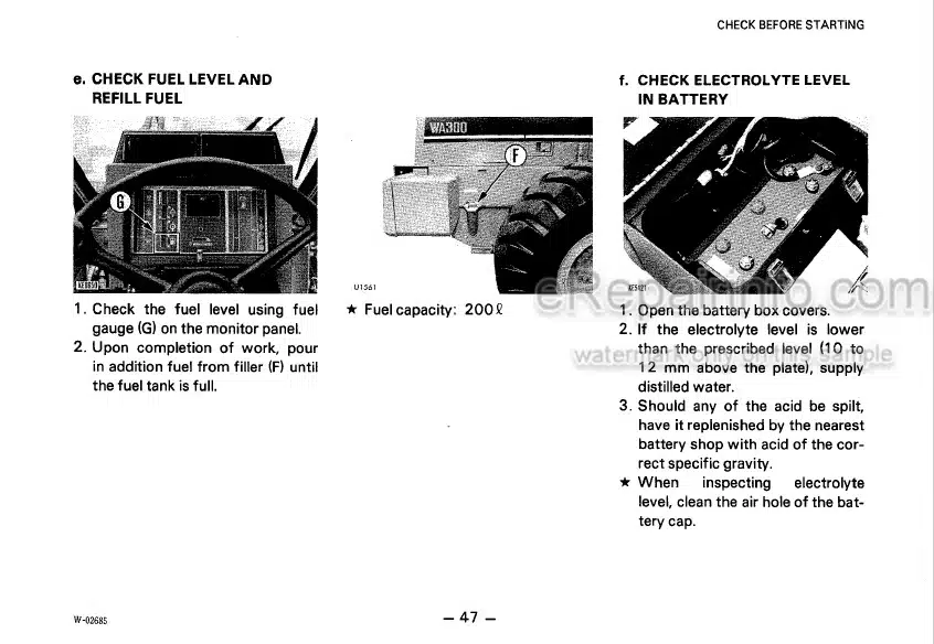 Photo 7 - Komatsu WA250-5 Operation And Maintenance Manual Wheel Loader SEAM050500T
