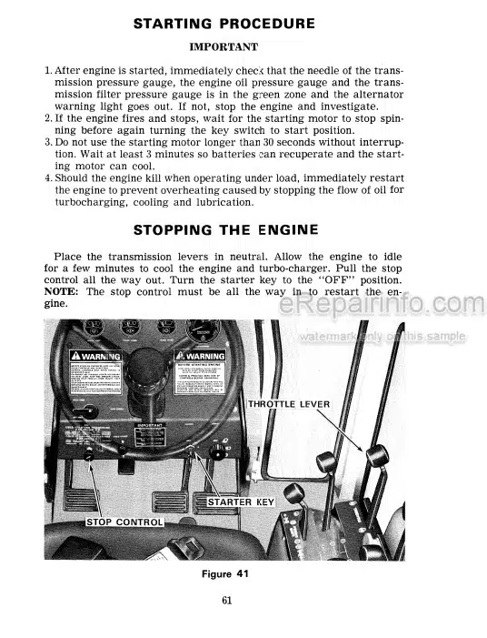 Photo 4 - Case IH 1270 Operators Manual Tractor 8770001-