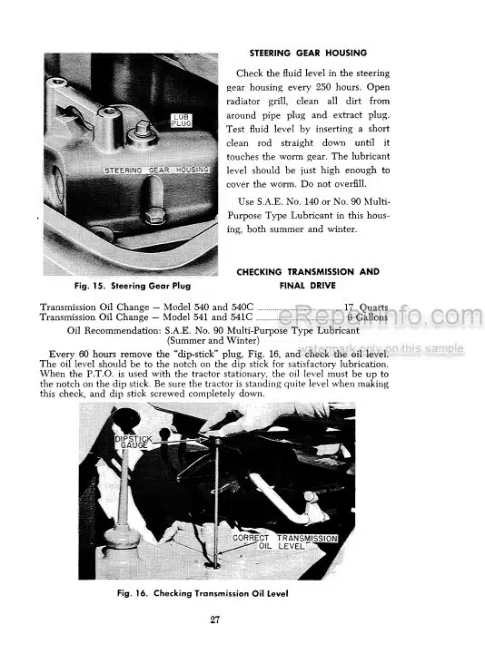 Photo 6 - Case IH 540 541 540C 541C Supplement And Operators Manual Wheel Tractor