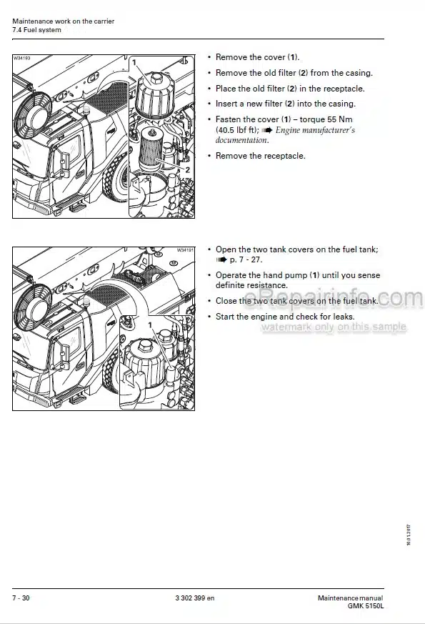 Photo 7 - Grove GMK5150 Maintenance Manual Crane 3302401