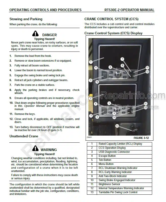Photo 1 - Grove RT530E-2 Supplement And Operators Manual Crane