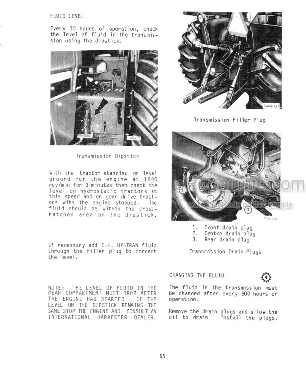 Photo 4 - International 484 584 684 784 884 Hydro 84 Operators Manual Tractor