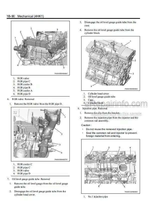 Photo 6 - Isuzu 4LB1 4LC1 4LE1 Workshop Manual Industrial Diesel Engine
