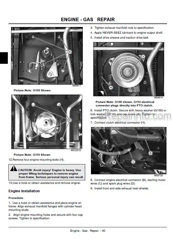 Photo 7 - John Deere W540 W550 W650 W660 T560 T660 T670 C670 Repair Technical Manual Combine TM402619