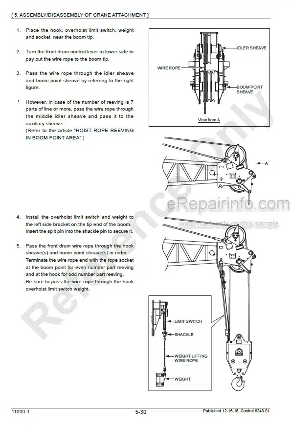 Photo 7 - Manitowoc 12000-1 Operators Manual Crane 1200Ref