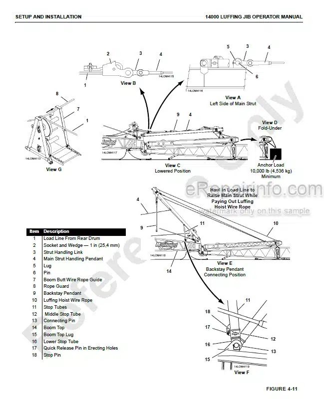 Photo 3 - Manitowoc 14000 Operators Manual Crane Luffing Jib Attachment
