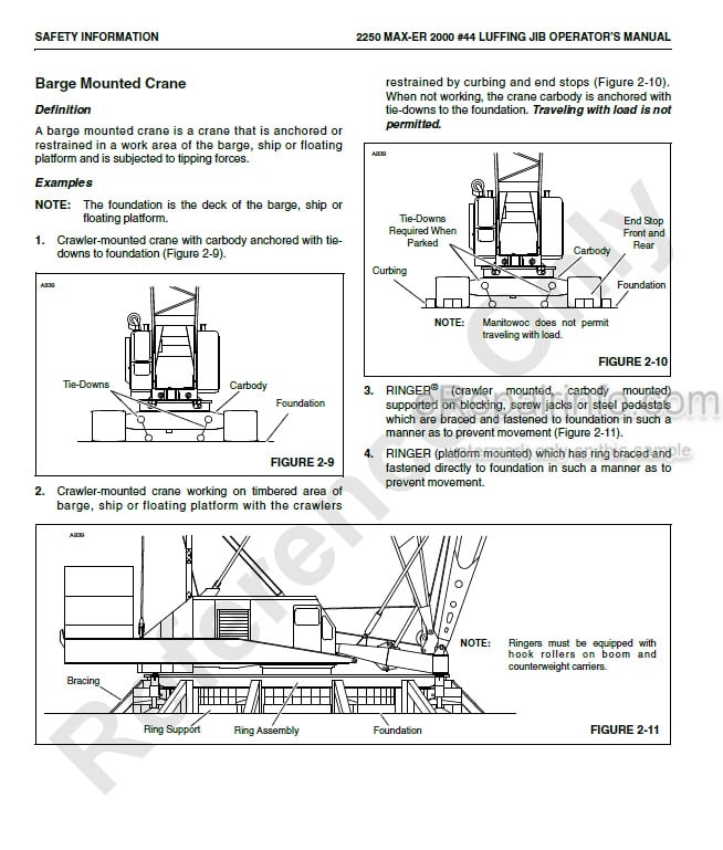 Photo 2 - Manitowoc 2250 2000 Operators Manual Crane MAX-ER Luffing Jib Attachment