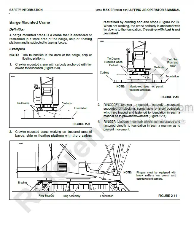Photo 1 - Manitowoc 2250 2000 Operators Manual Crane MAX-ER Luffing Jib Attachment