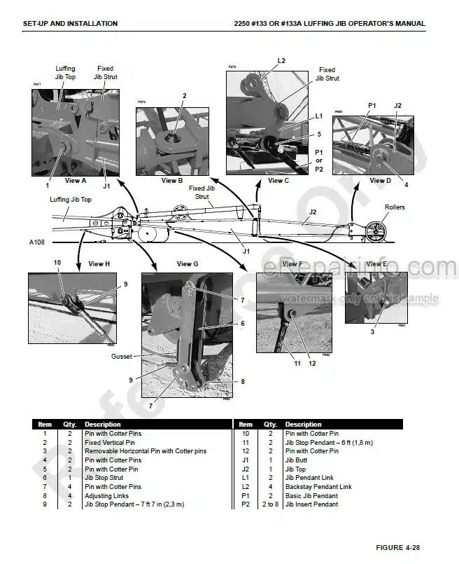 Photo 7 - Manitowoc 2250 Operators Manual Crane Luffing Jib Attachment