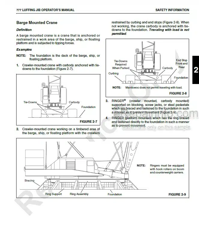 Photo 3 - Manitowoc 777 Operators Manual Crane Luffing Jib Attachment