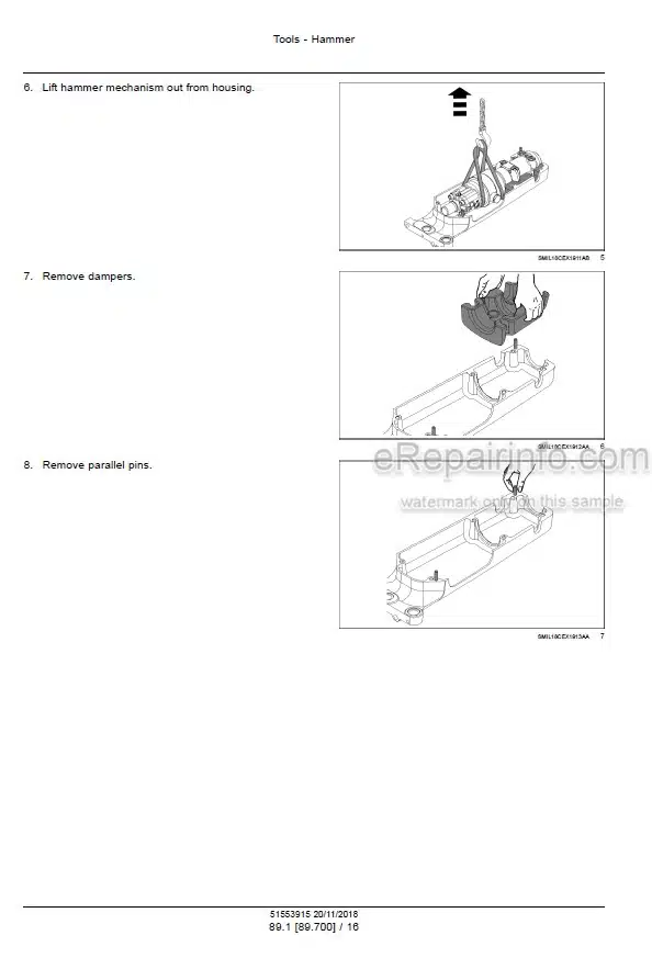 Photo 5 - New Holland CB80S CB90S CB135S Service Manual Hydraulic Breaker