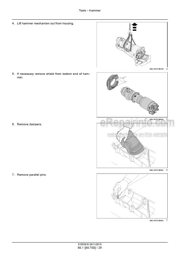 Photo 6 - New Holland CB80S CB90S CB135S Service Manual Hydraulic Breaker