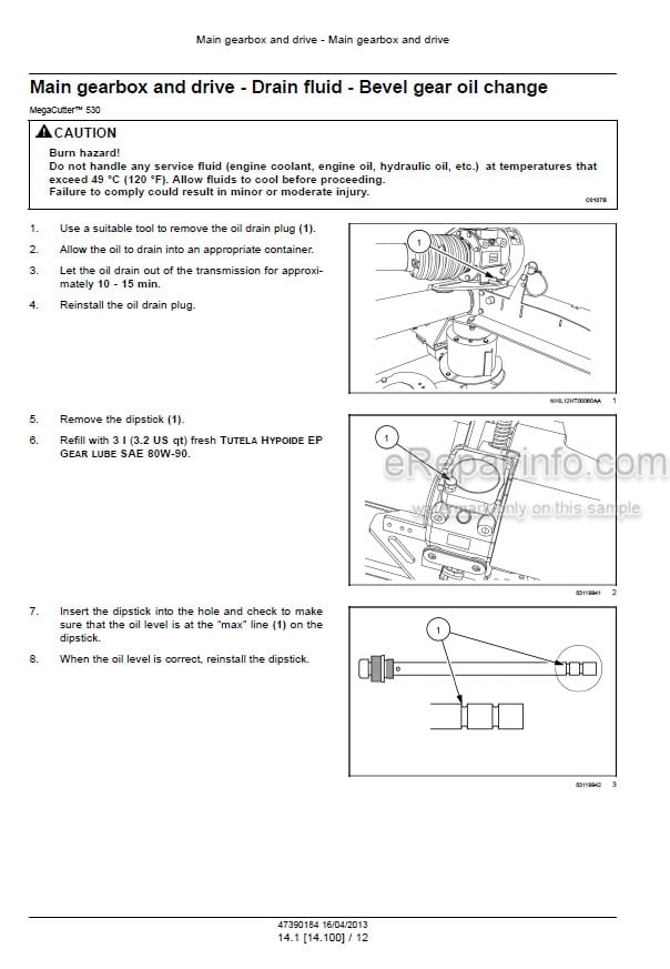 Photo 4 - New Holland Megacutter 512 530 Service Manual Disc Mower Conditioner