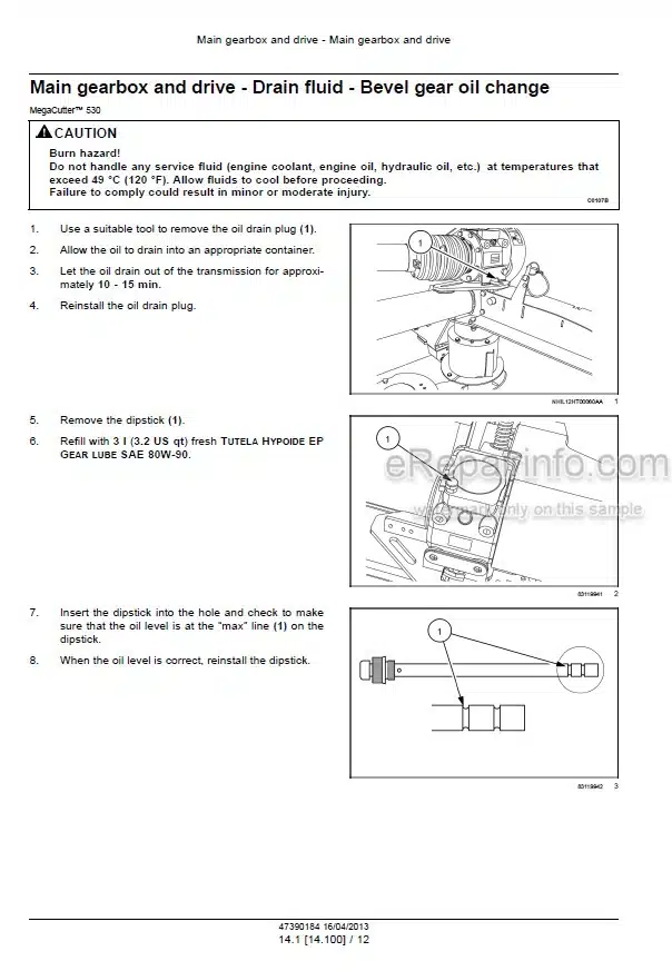 Photo 1 - New Holland Megacutter 512 530 Service Manual Disc Mower Conditioner