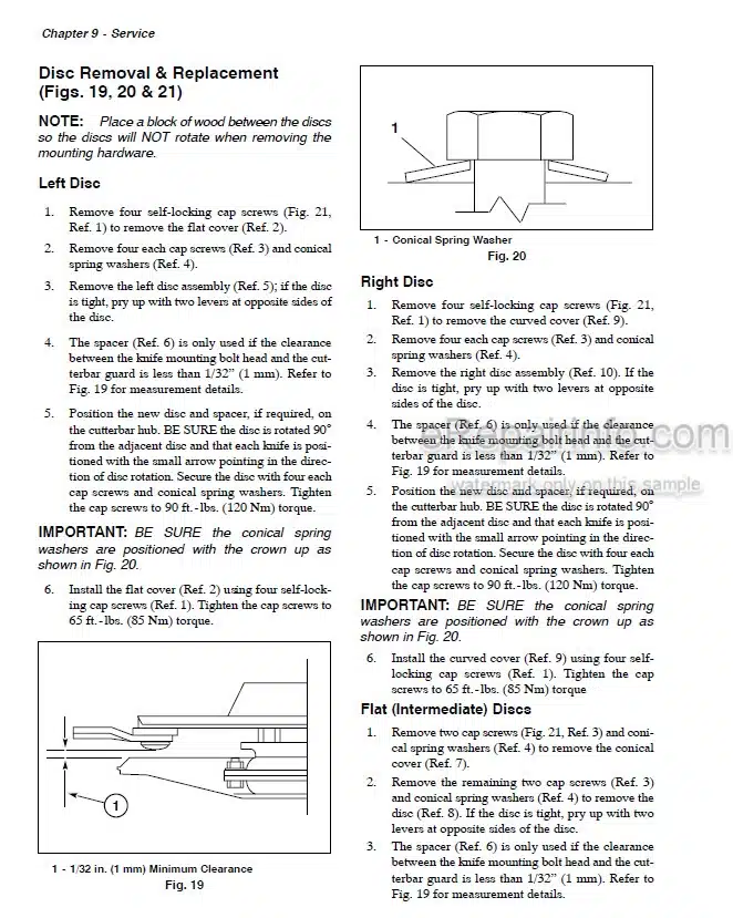 Photo 8 - Gehl 1162 1165 Operators Manual Disc Mower