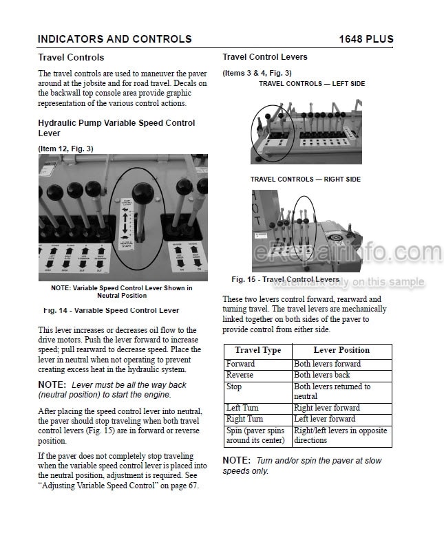 Photo 7 - Gehl 1648 Power Box Operators Manual Self Propelled Paver