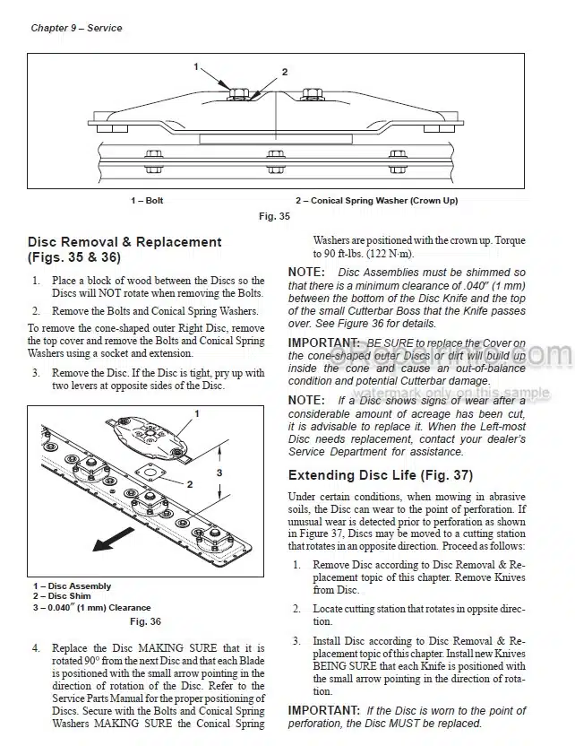 Photo 7 - Gehl 2412 Operators Manual Disc Mower Conditioner